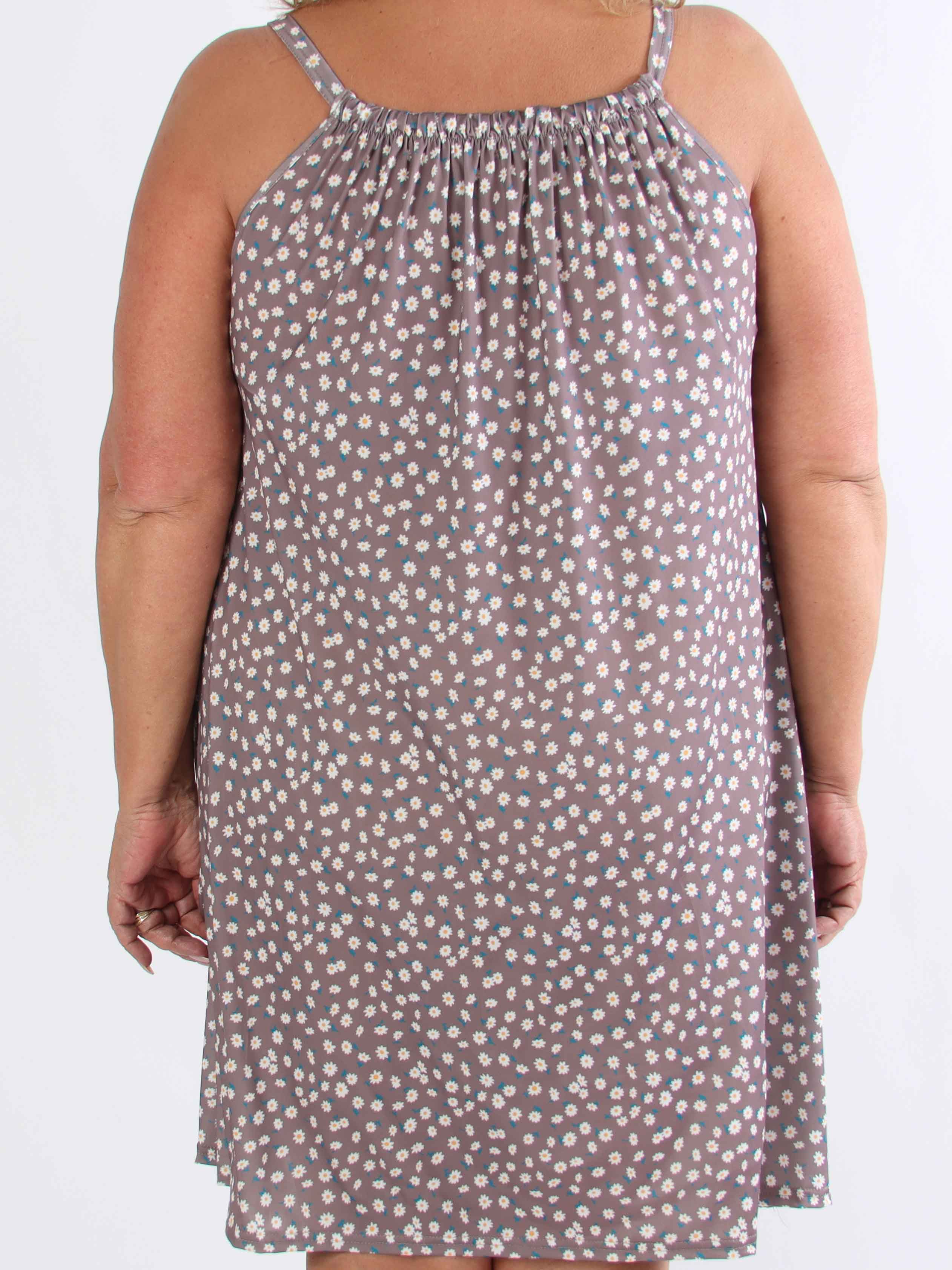 SunLove Small Flower - Elastisk plus size kjole med blomsterprint